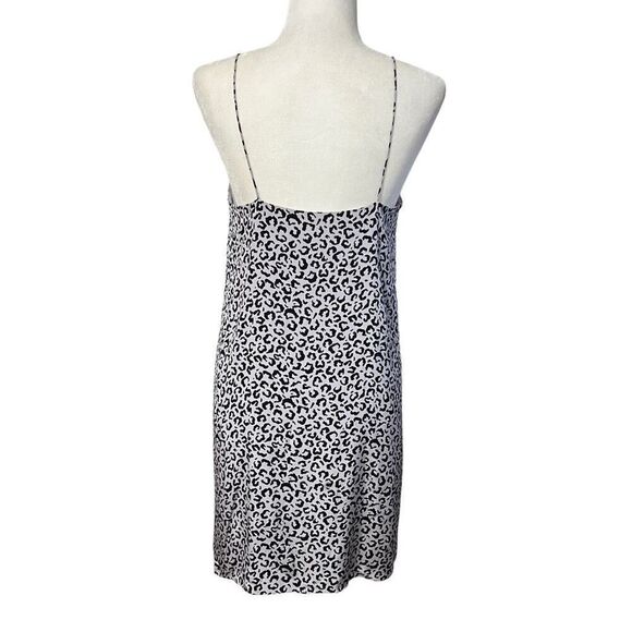 TIBI Gray & Lavender & Black Leopard Print Small Spaghetti Strap Silk Mini Dress - Picture 8 of 12